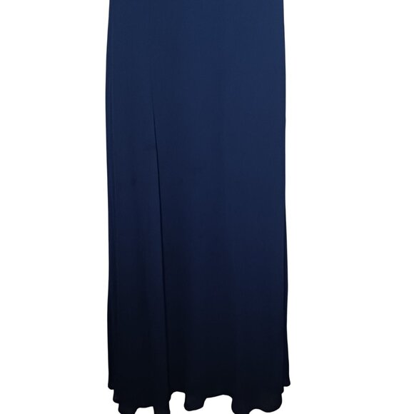 Lulus Dance All‎ Evening Navy Blue Lace Open-Back Maxi Dress Size L - Picture 6 of 14